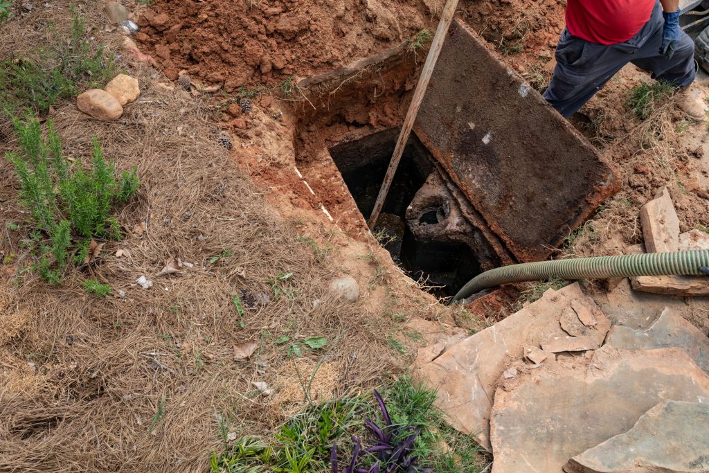 Cess pit emptying taking place