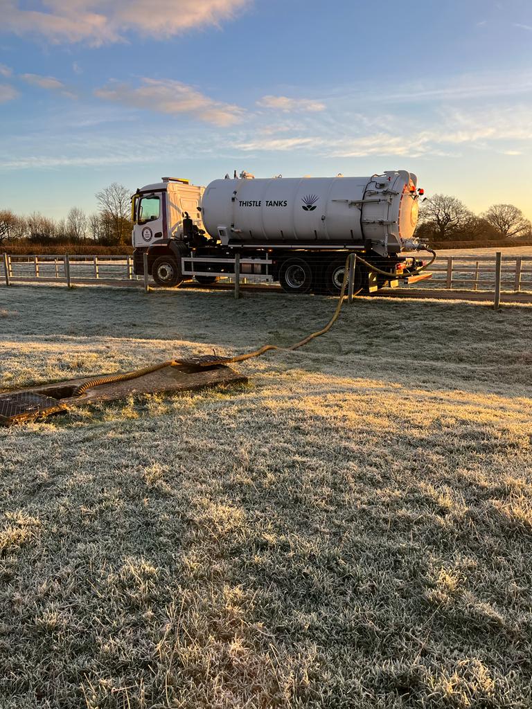 Septic tank maintenance truck